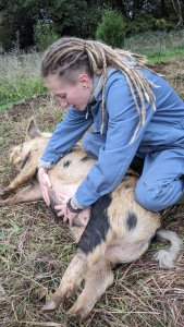 Câlins au cochonnet qui manifestement n'est pas contre ;-)